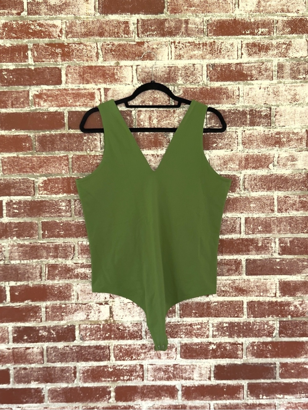 Abercrombie & Fitch Preppy Green Deep V Neck Bodysuit Size XL Fitted Going Out